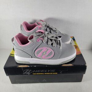 Heelys Youth Girls Gray & Pink Roller Shoes With Removeable Wheels & Tool Size 3